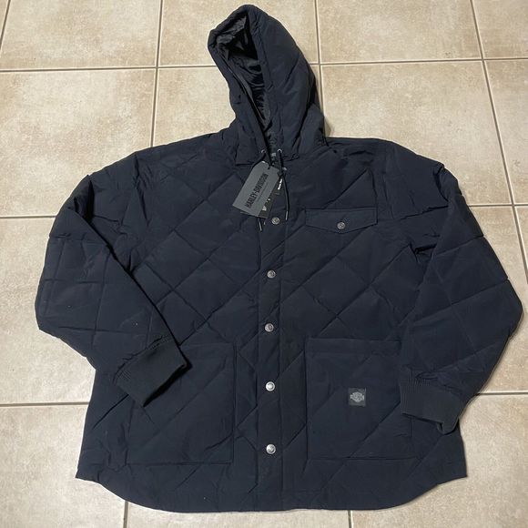Other - NEW Harley-Davidson Men's XXL Waterproof Black Heavy Full Zip Snap Jacket